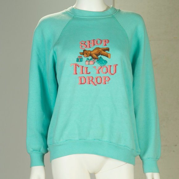 90's Embroidered Decora Pastel Goth Sweatshirt - Picture 1 of 6